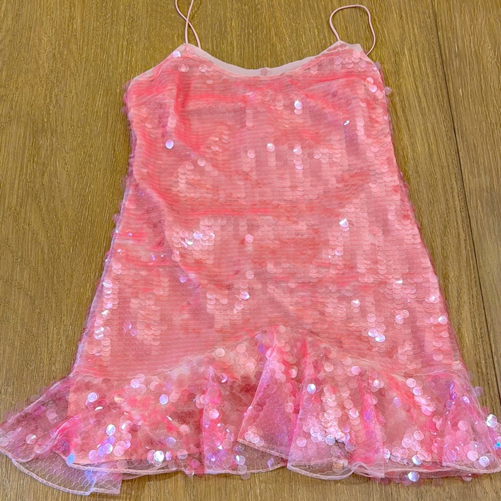 Pink loveshackfancy sequin dress